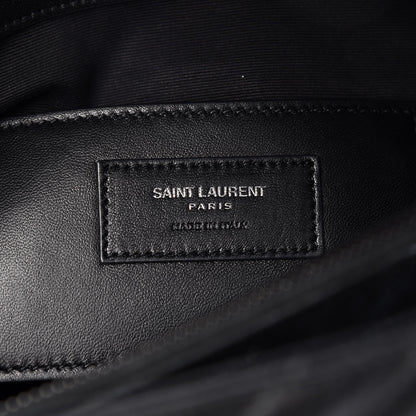 Saint Laurent Sheepskin Matelasse Chevron Monogram Large College Satchel Black 7 of 10