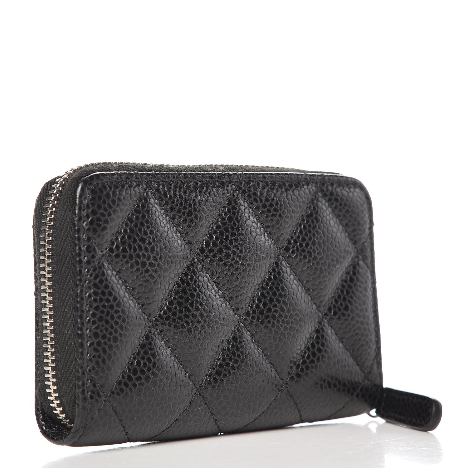 Chanel Caviar Quilted Zip Coin Purse Black 3 of 8