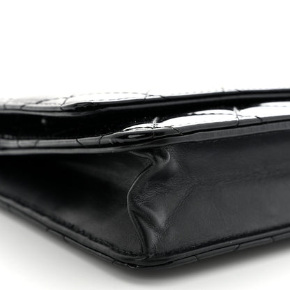 Chanel Patent Quilted Wallet On Chain WOC Black 10 of 12