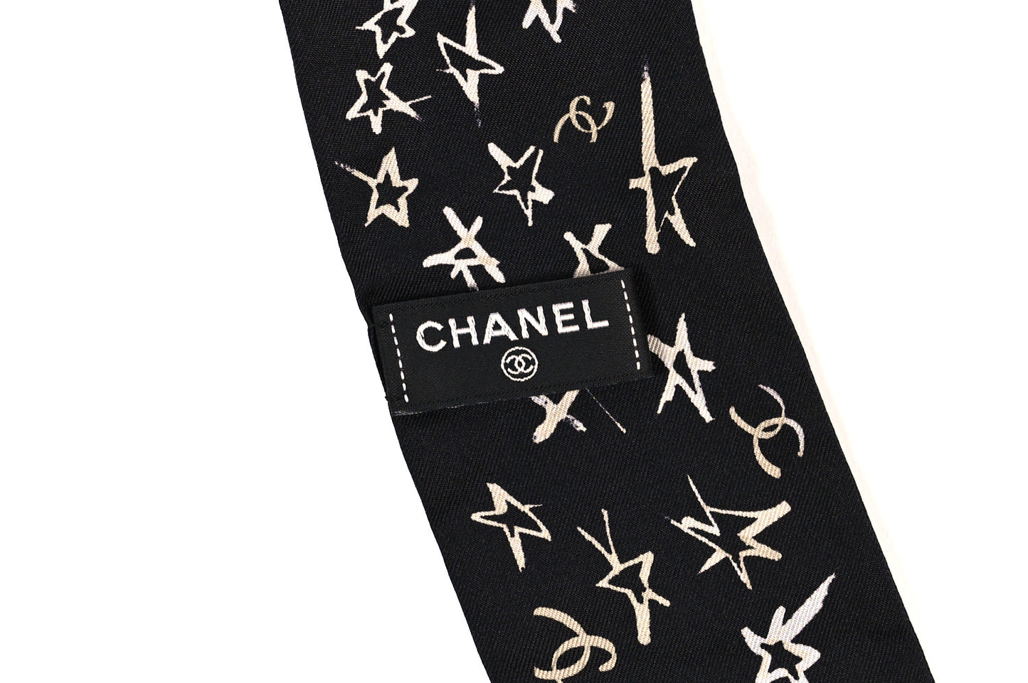 Silk Stars CC Slim Bandeau Scarf Black Ecru Light Pink