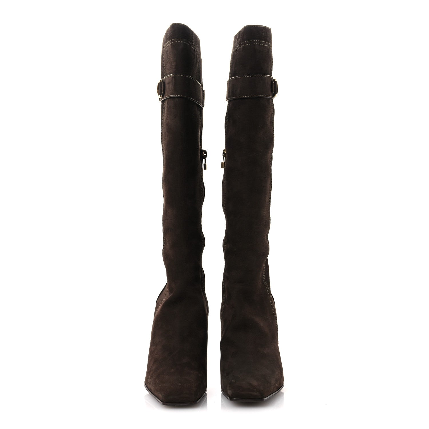 Louis Vuitton Suede High Boots 40 Brown 3 of 12