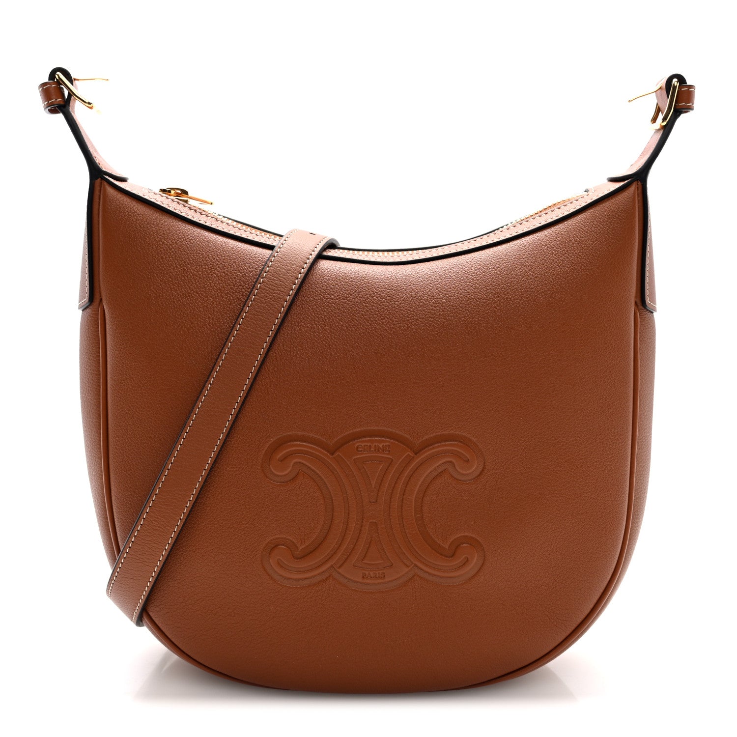 Celine Supple Calfskin Small Triomphe Heloise Shoulder Bag Tan 1 of 10
