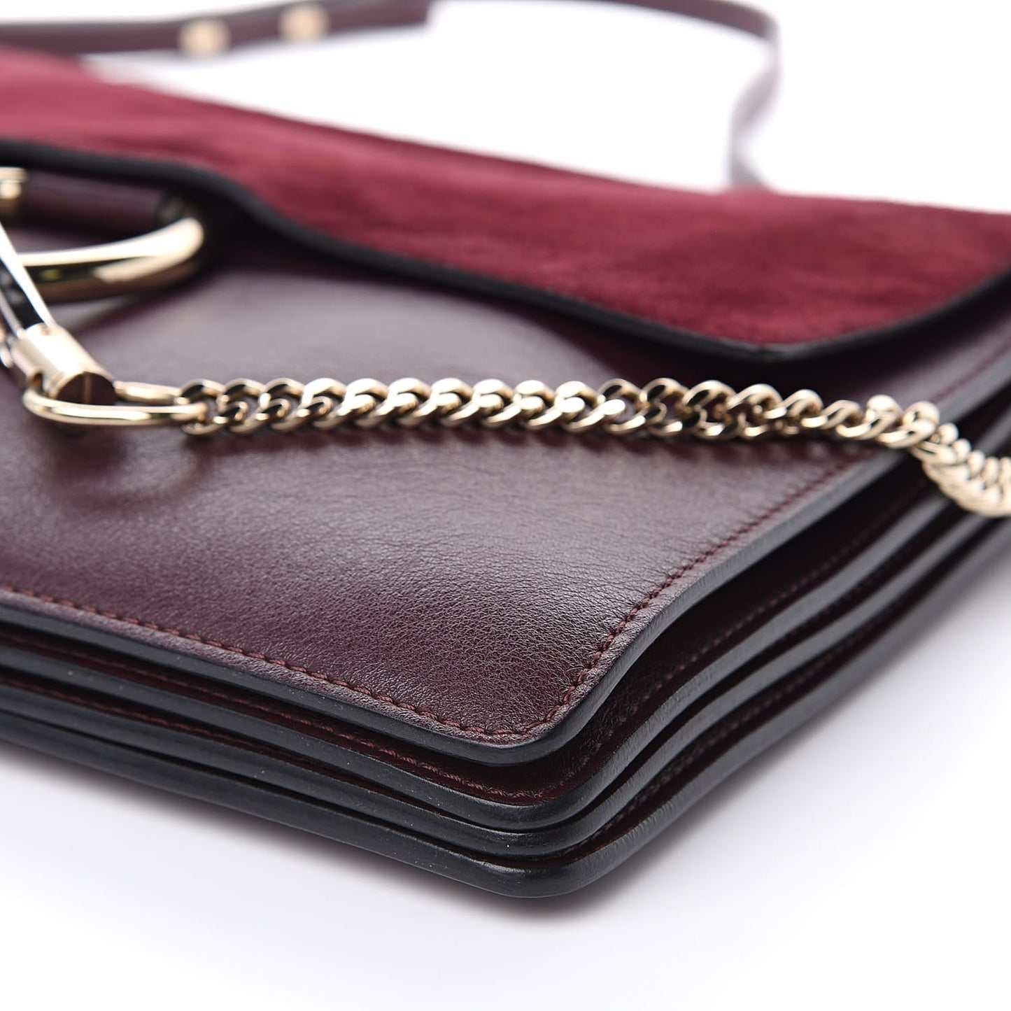 Suede Calfskin Medium Faye Shoulder Bag Dark Purple