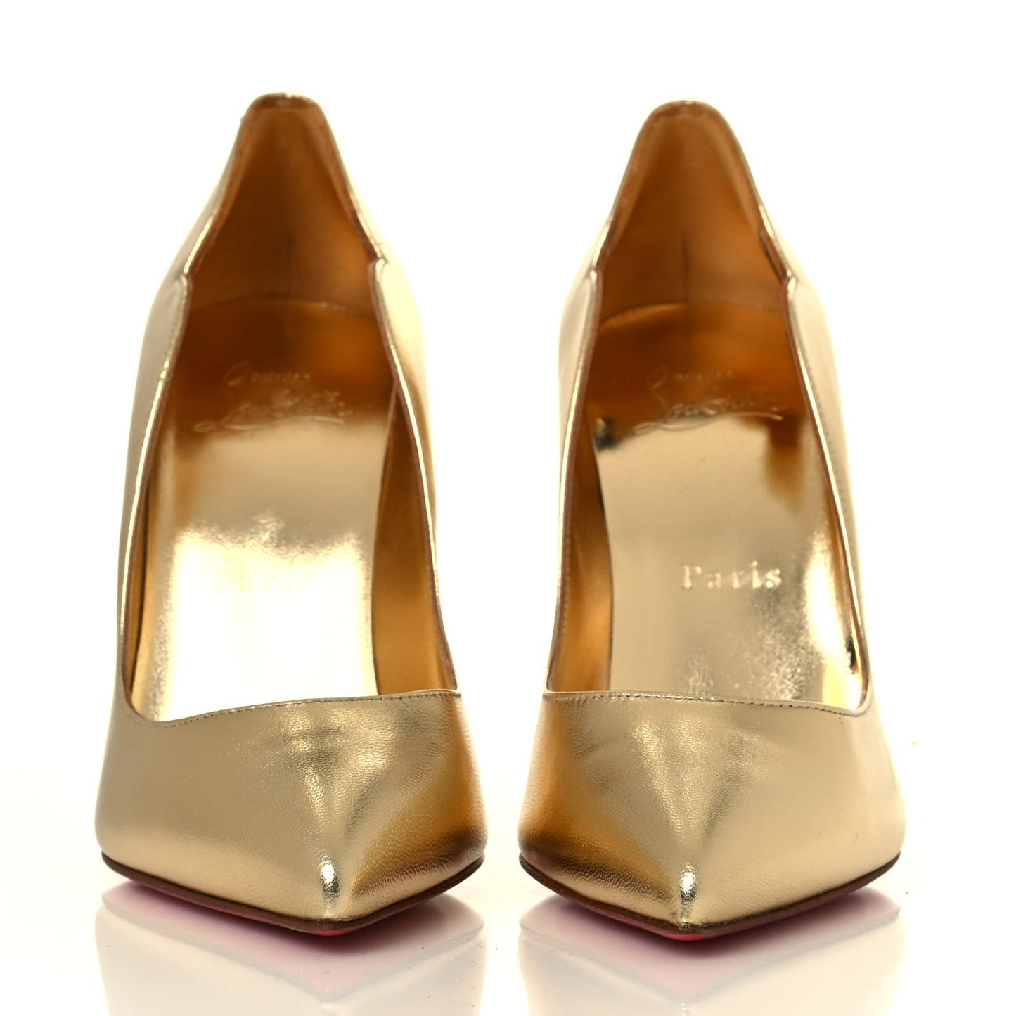 Metallic Calfskin Hot Chick 100 Pumps 35.5 Gold