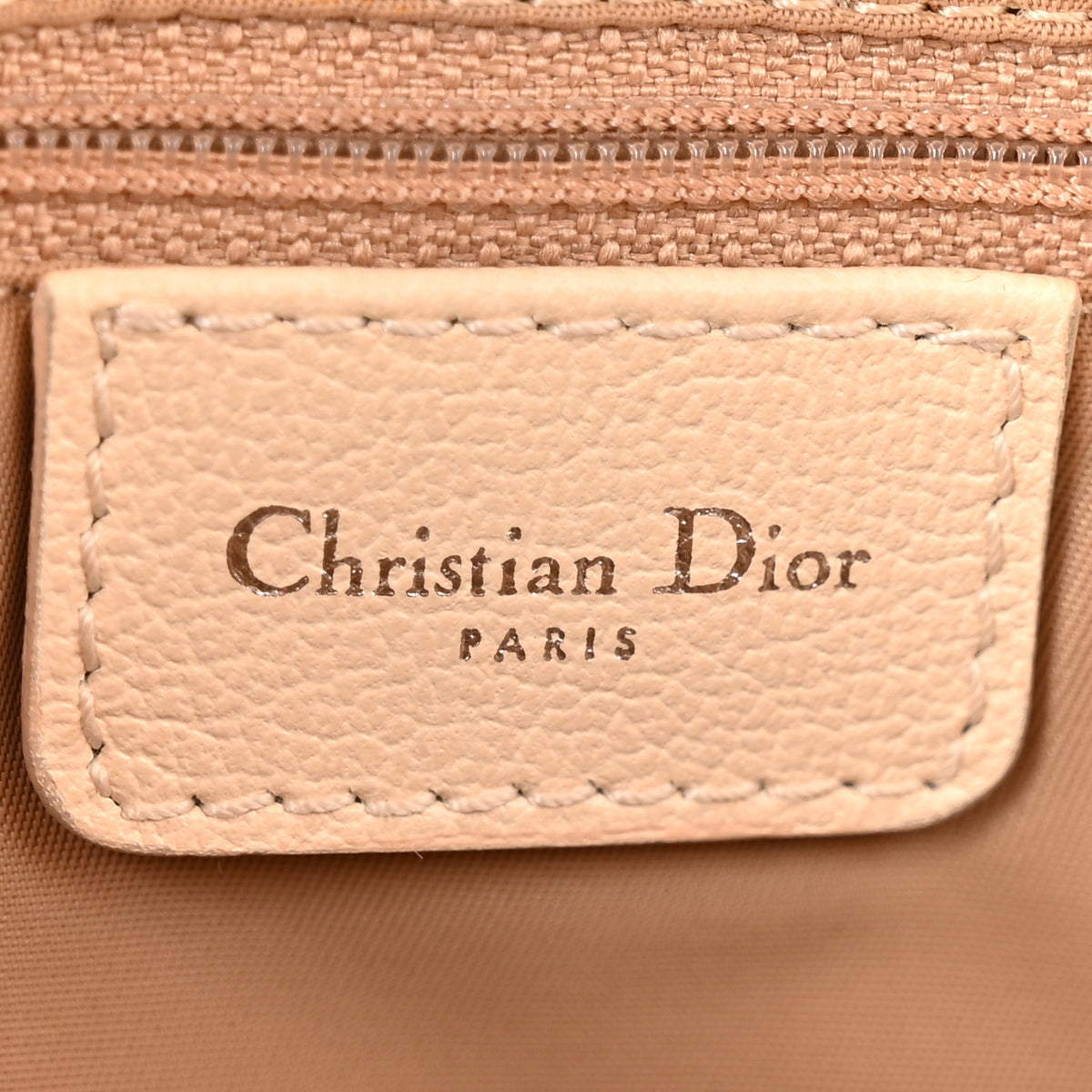 Grained Calfskin Saddle Bag Beige