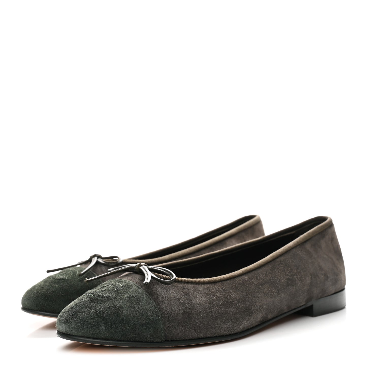 Suede Cap Toe CC Ballerina Flats 41 Grey Green