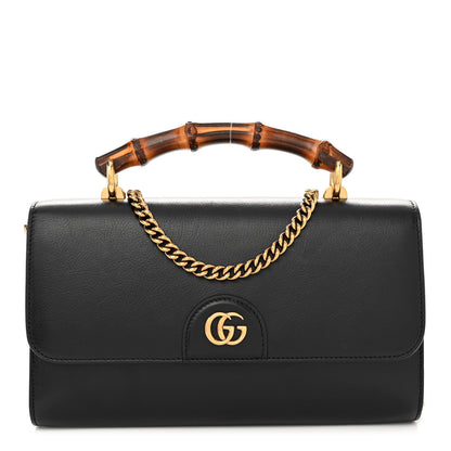 Gucci Wonka Grain Calfskin Mini Diana Bamboo Top Handle Shoulder Bag Black 1 of 11
