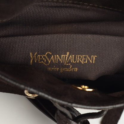 Saint Laurent Suede Fringe Messenger Bag Chocolate 5 of 7