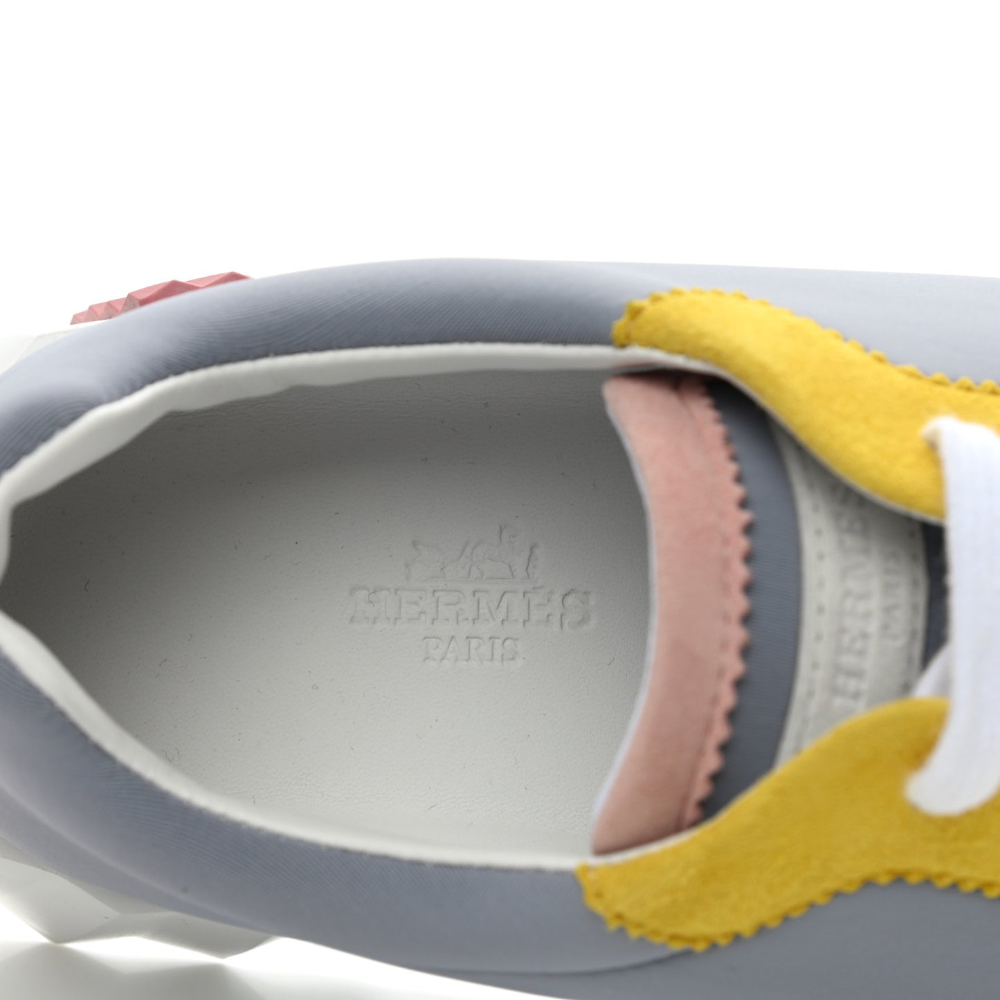 Technical Canvas Suede Goatskin Bouncing Sneakers 38.5 Gris Multicolor