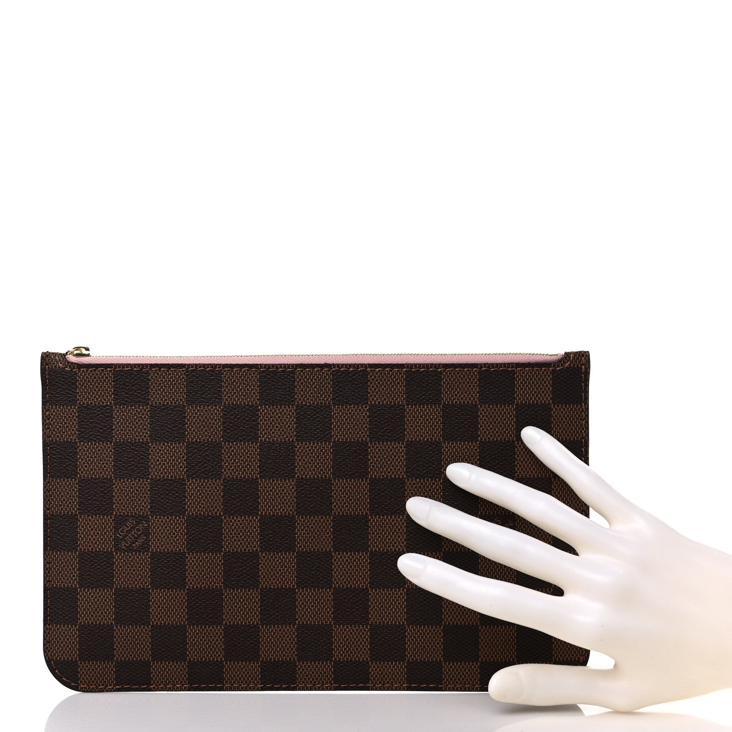 Louis Vuitton Damier Ebene Neverfull MM GM Pochette Rose Ballerine 3 of 7