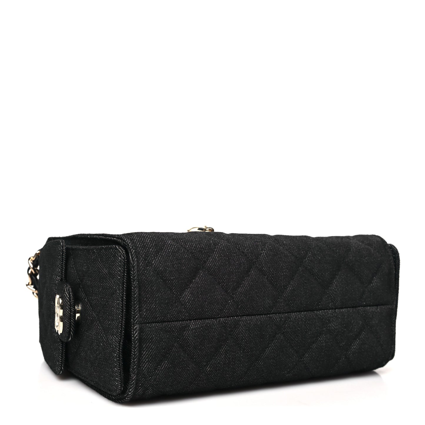 Denim Quilted Mini Chanel 25 Handbag Dark Blue
