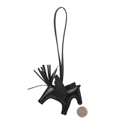 Hermes Milo Lambskin Grigri Rodeo Pegase Horse Bag Charm PM So Black 2 of 4
