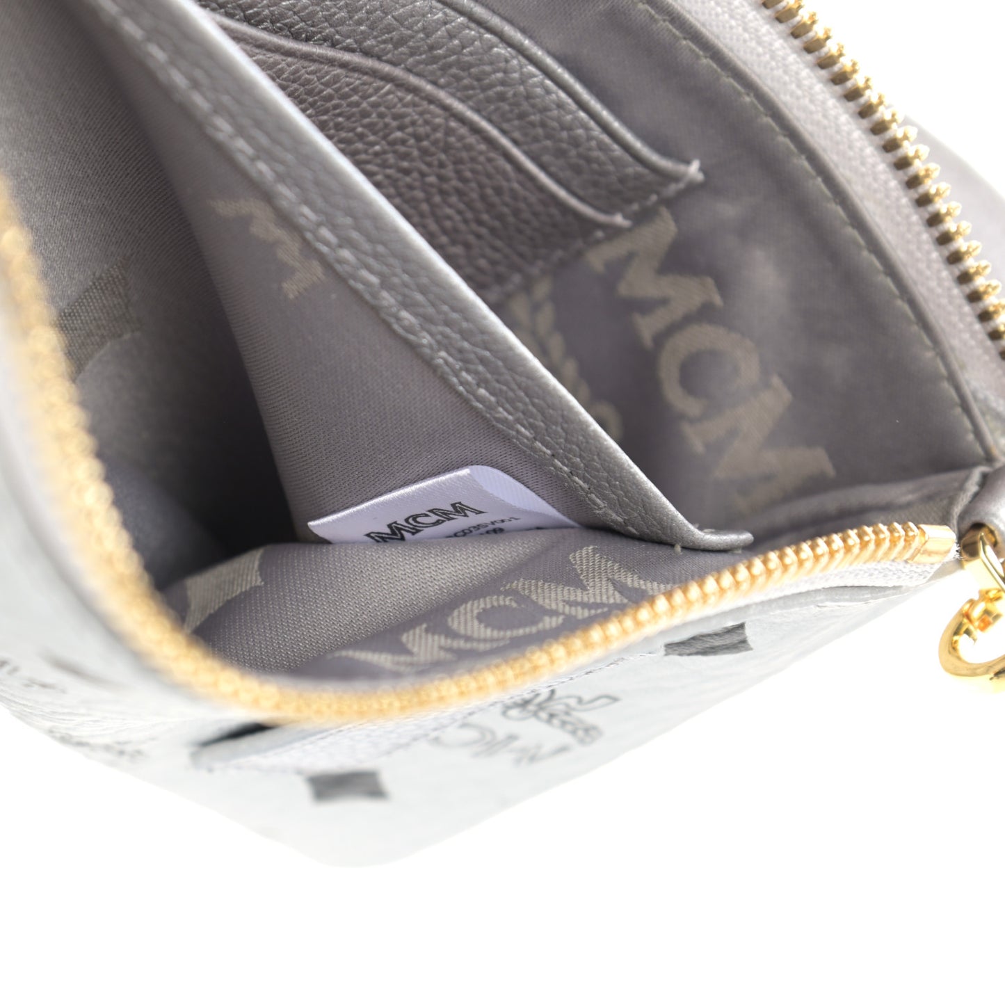 Metallic Visetos Crossbody Tech Pouch Silver