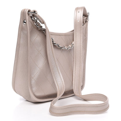 Chanel Metallic Calfskin Quilted Jungle Stroll Hobo Gold 3 of 10