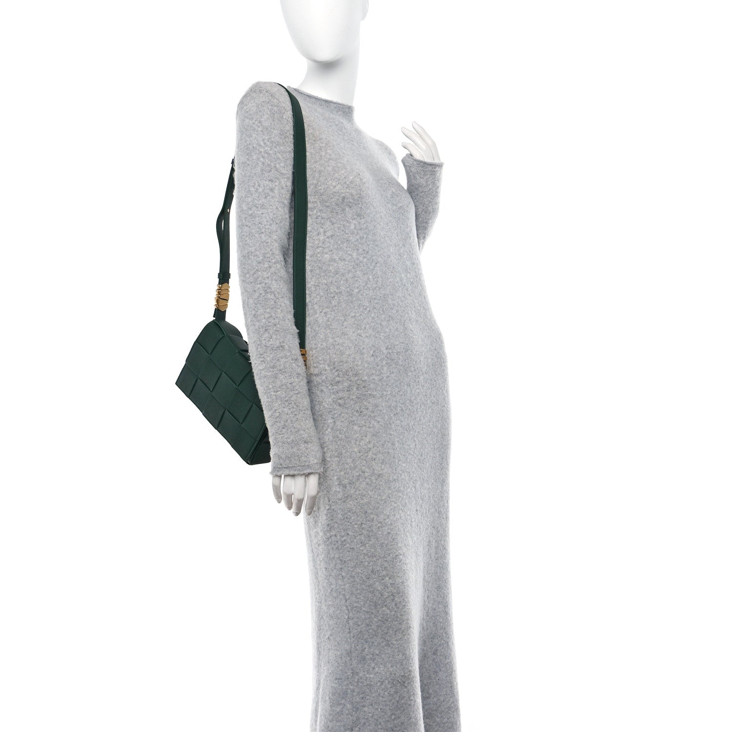 Bottega Veneta Grained Calfskin Maxi Intrecciato Cassette Crossbody Bag Raintree Green 2 of 11