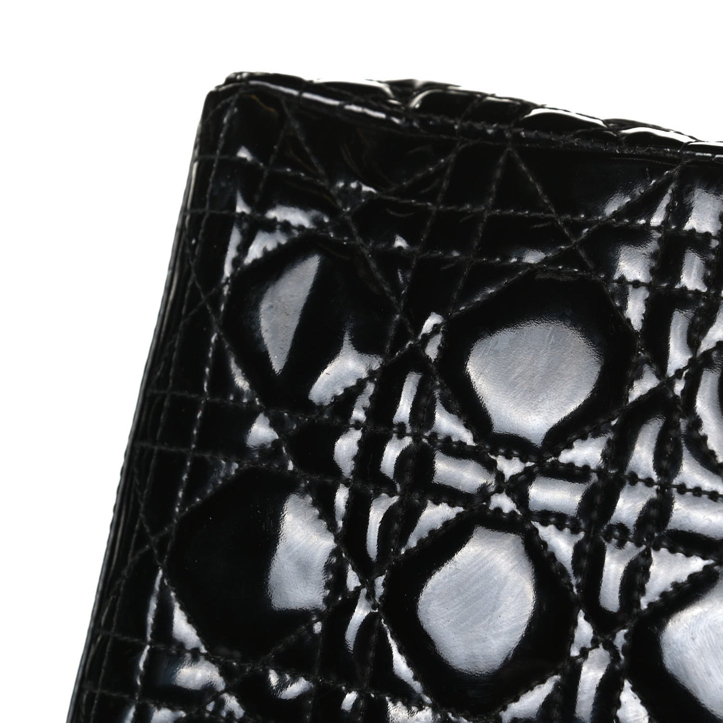 Patent Cannage Mini Lady Dior Black