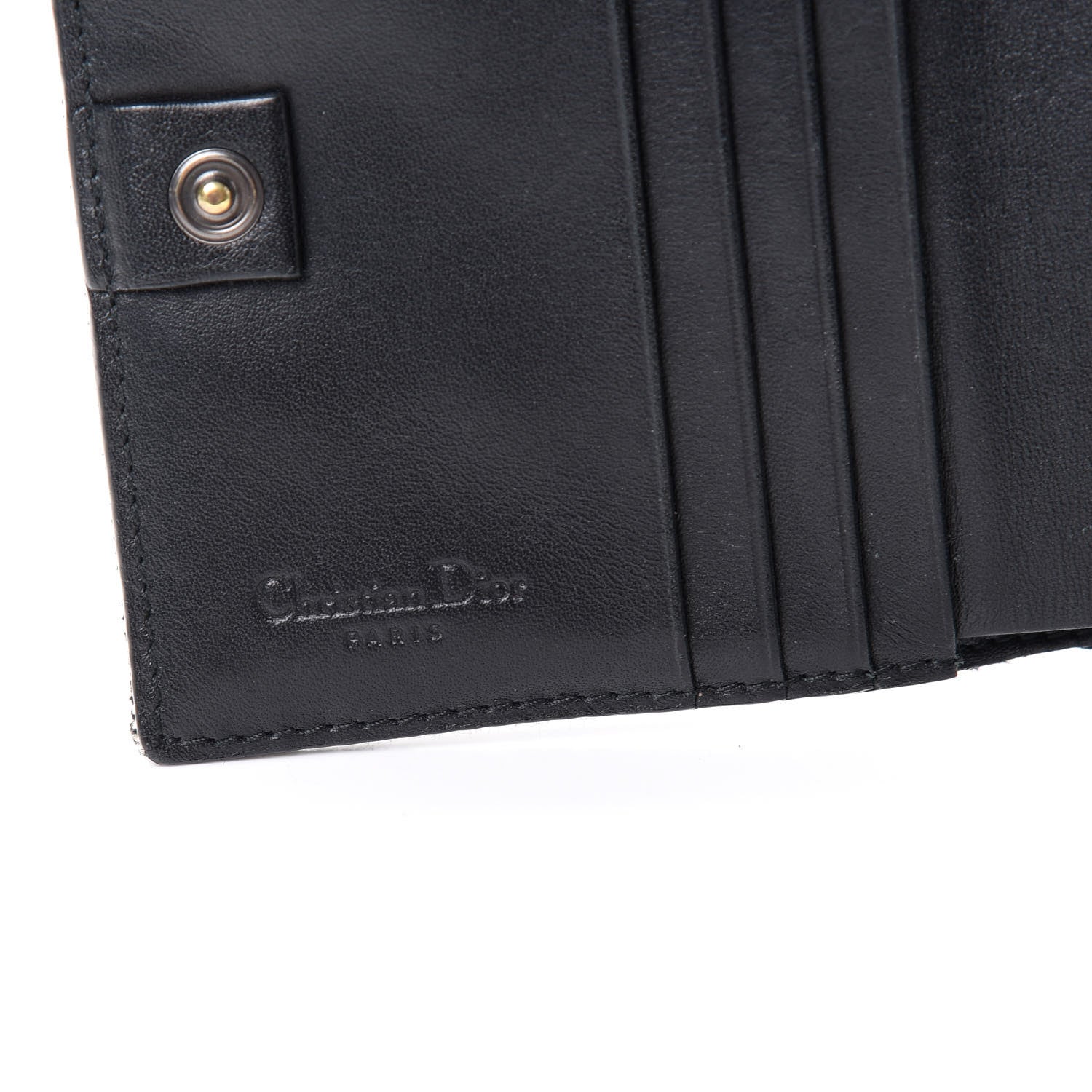 Christian Dior Monogram Compact Saddle Wallet Black 6 of 7