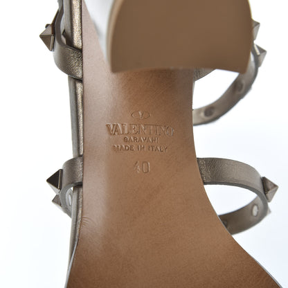 Valentino Garavani Metallic Calfskin Rockstud 90mm City Sandals 40 Skin 8 of 9