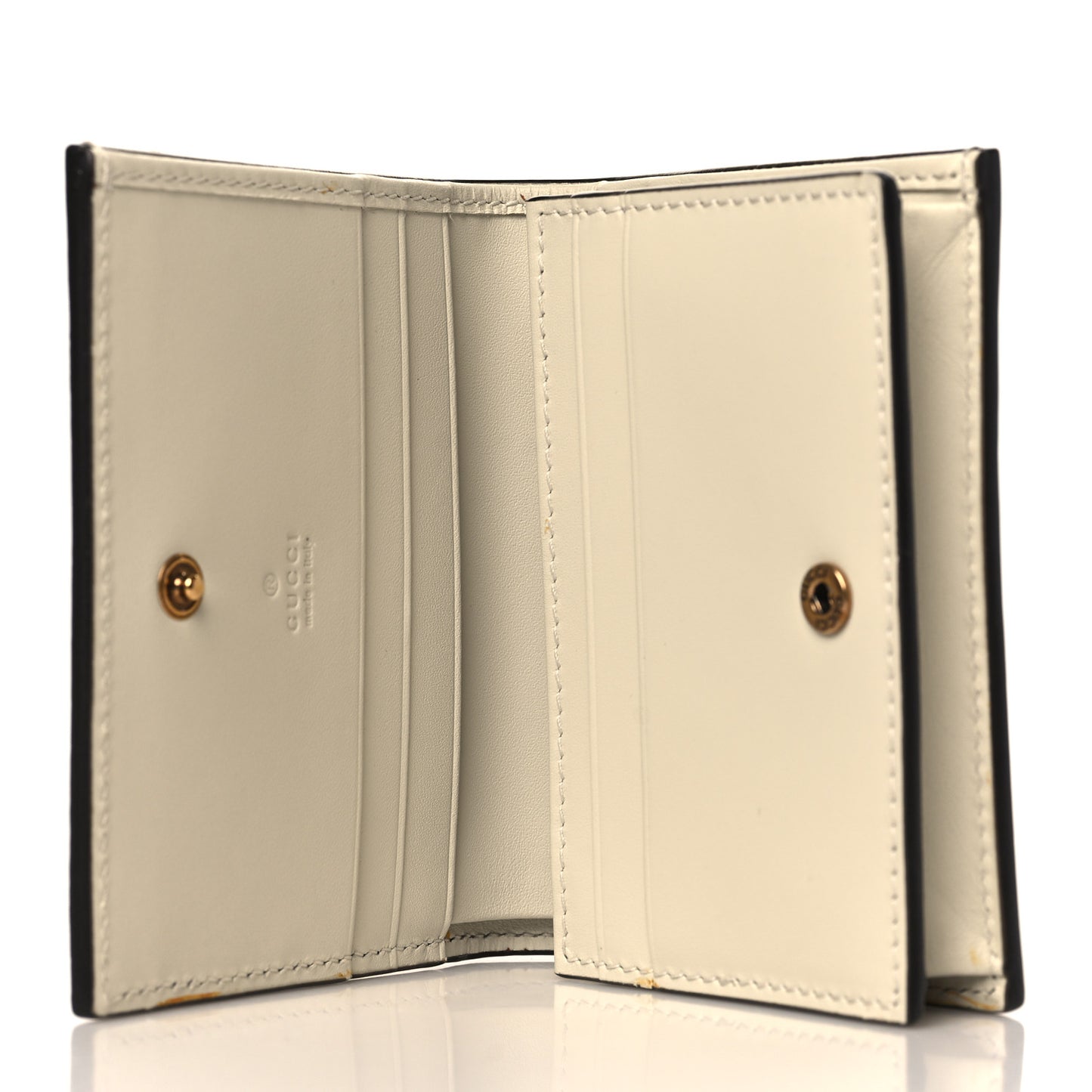 Calfskin Queen Margaret Card Case Wallet White