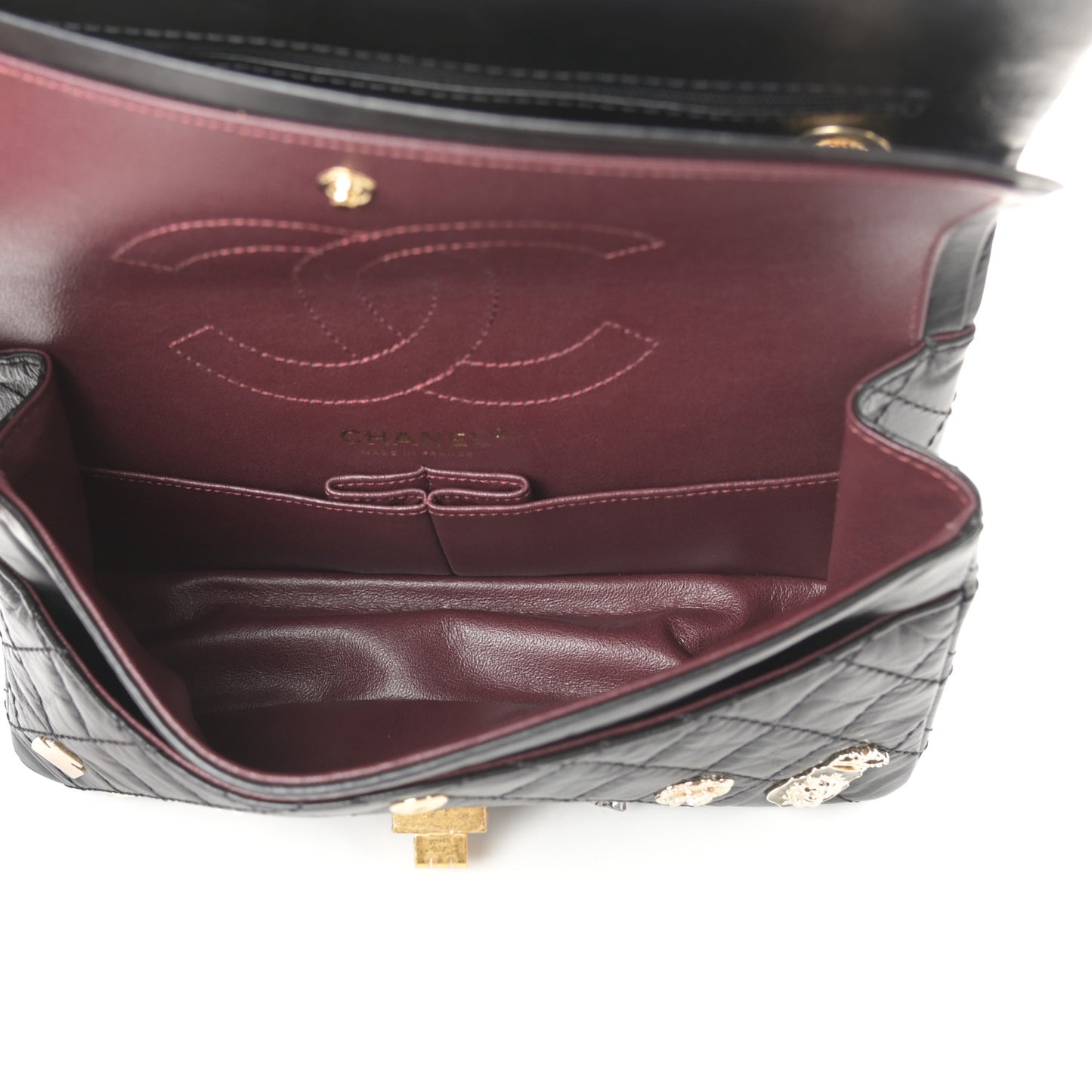 Aged Calfskin Lucky Charms 2.55 Reissue 225 Flap Black