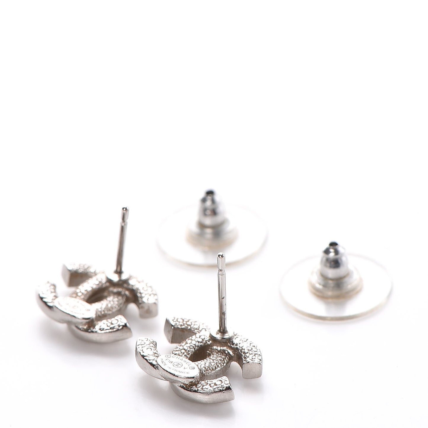 Crystal Mini CC Earrings Silver