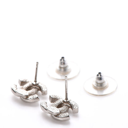 Chanel Crystal Mini CC Earrings Silver 3 of 6