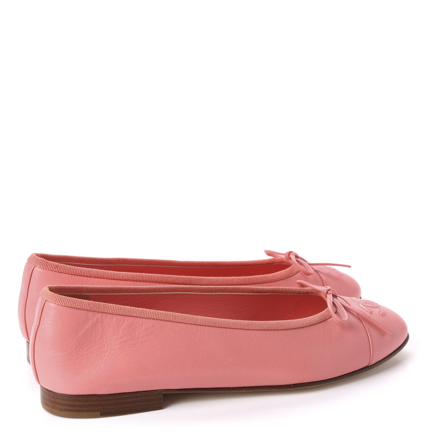 Lambskin Cap Toe CC Ballerina Flats 37.5 Pink