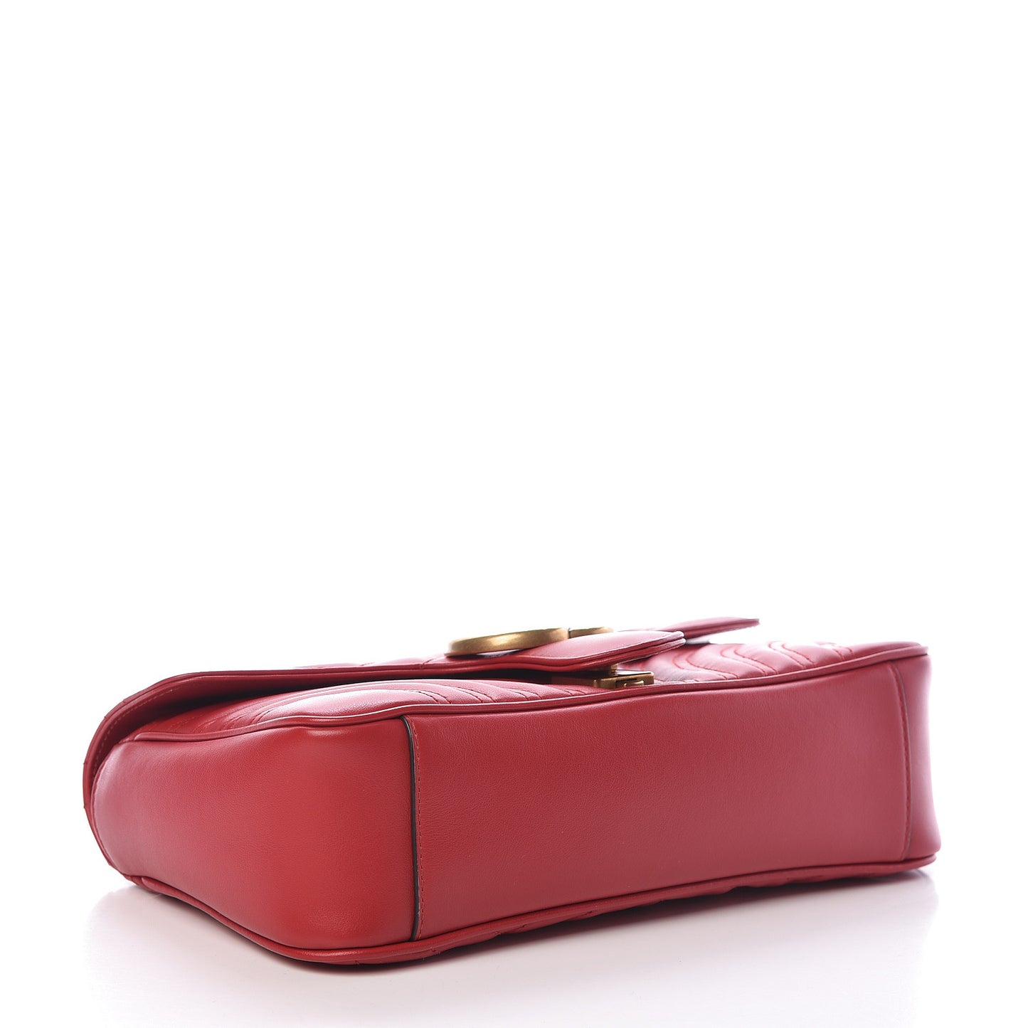 Calfskin Matelasse Small GG Marmont Shoulder Bag Hibiscus Red