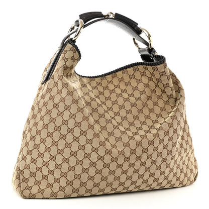 Gucci Monogram Large Horsebit Chain Hobo Dark Brown 3 of 15