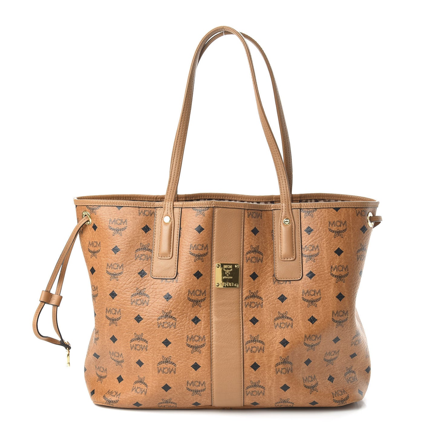 Visetos Medium Liz Reversible Shopper Tote Cognac