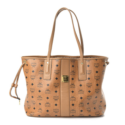MCM Visetos Medium Liz Reversible Shopper Tote Cognac 1 of 15