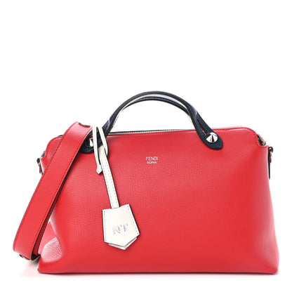 Fendi Vitello Dolce 4 Color Medium By The Way Boston Bag Caipiroska Blue Multicolor 1 of 10