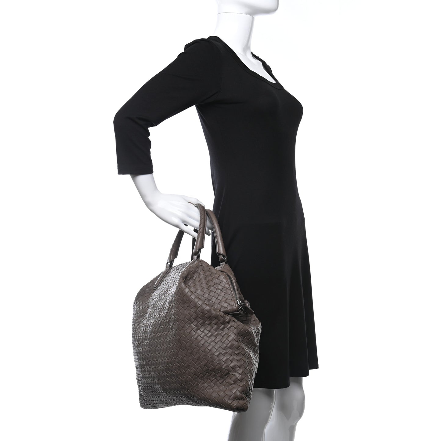 Nappa Intrecciato Maxi Convertible Tote Steel