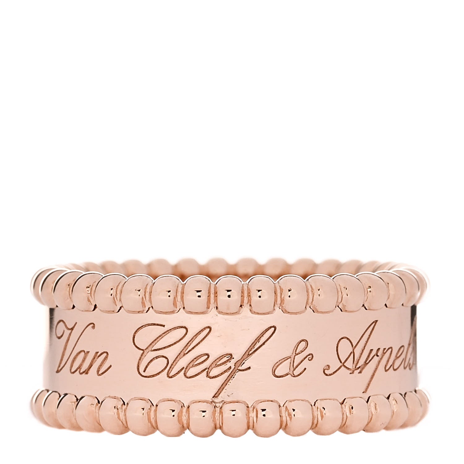Van Cleef & Arpels 18K Rose Gold Perlee Signature Ring 51 5.75 1 of 6
