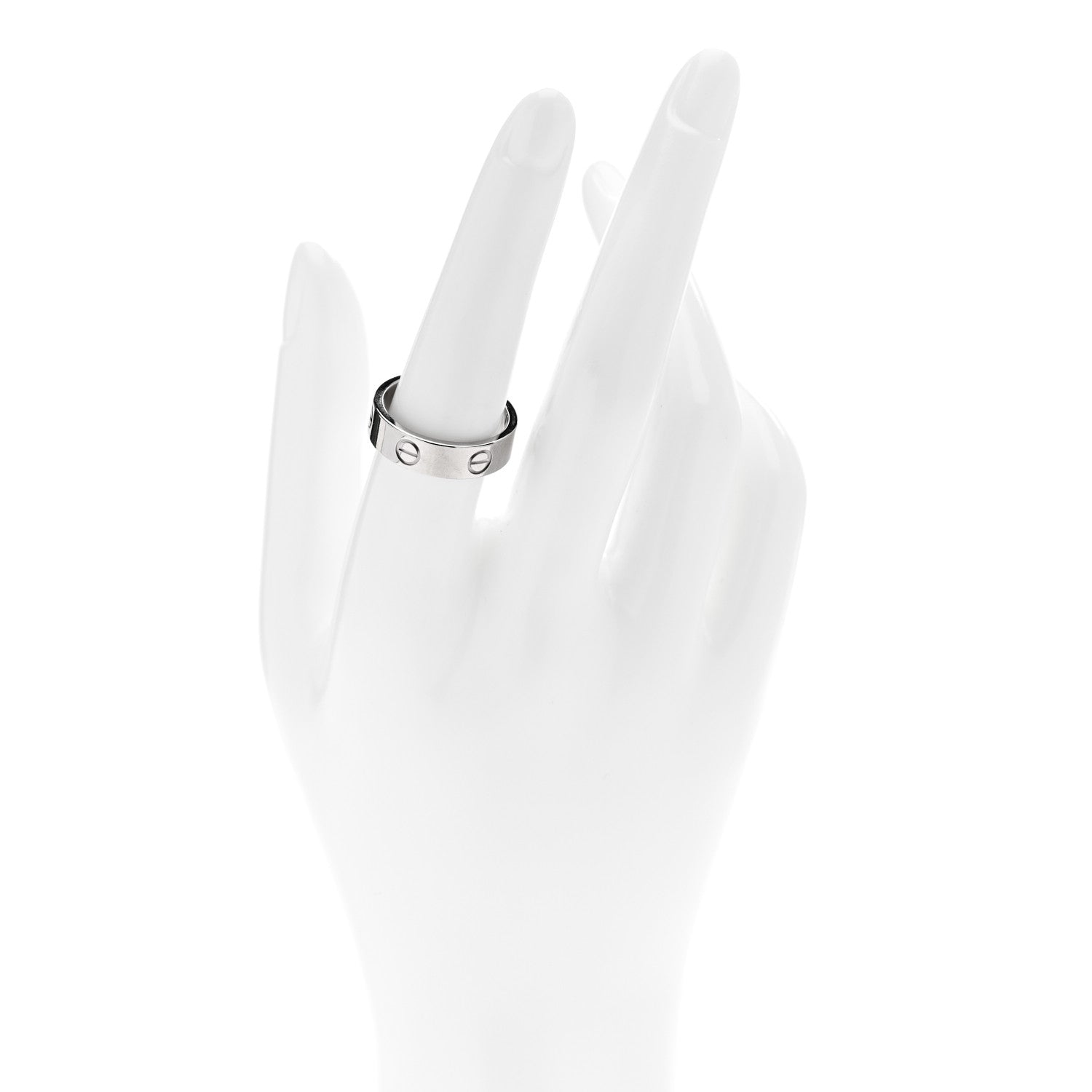 Cartier 18K White Gold 5.5mm LOVE Ring 56 7.5 2 of 4