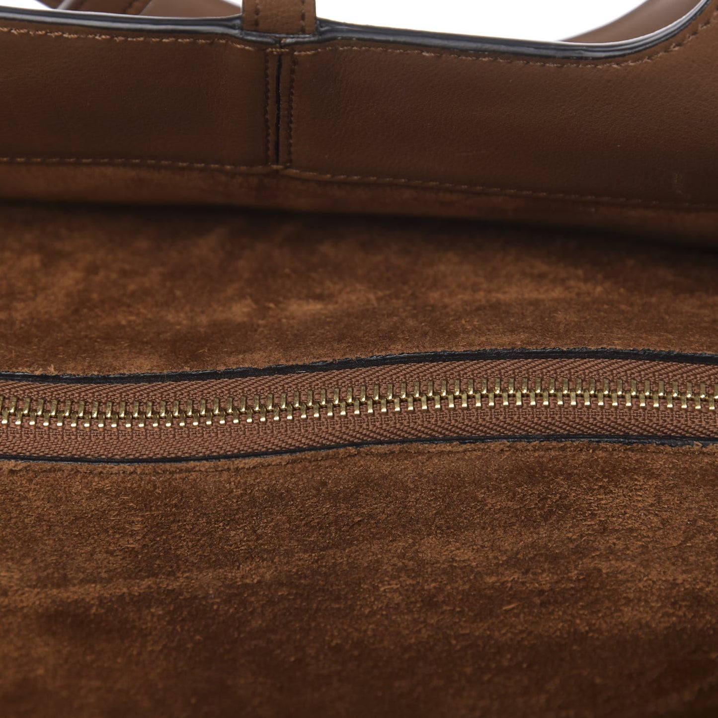Smooth Calfskin Suede Small Tri-Fold Bag Camel