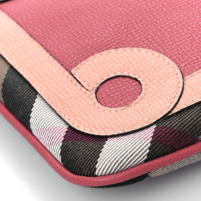 Burberry Metallic Derby House Check Peyton Crossbody Clutch Bag Blossom Pink 7 of 9