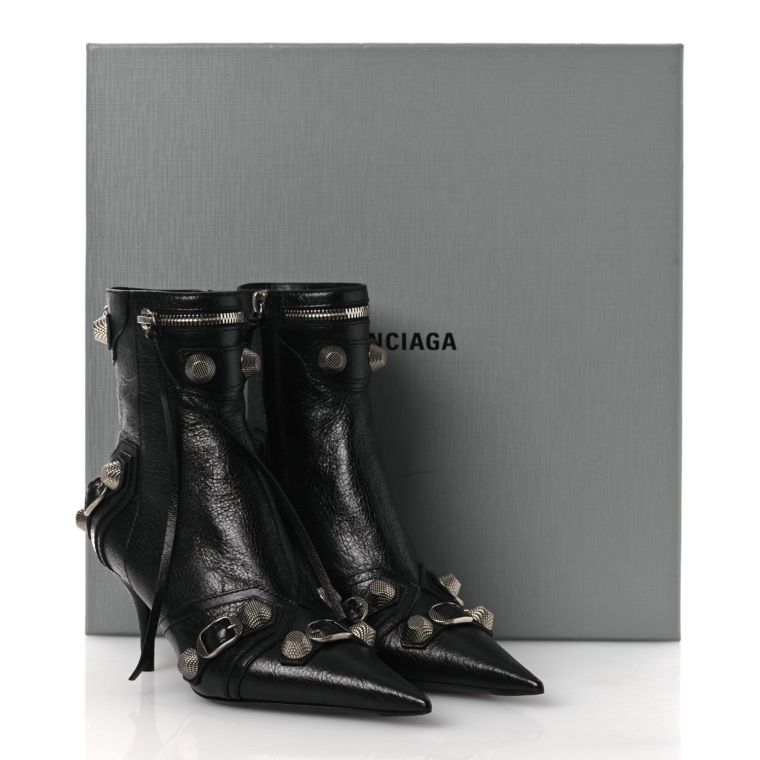 Balenciaga Agneau Arena Cagole 70mm Ankle Boots 36 Black 10 of 10