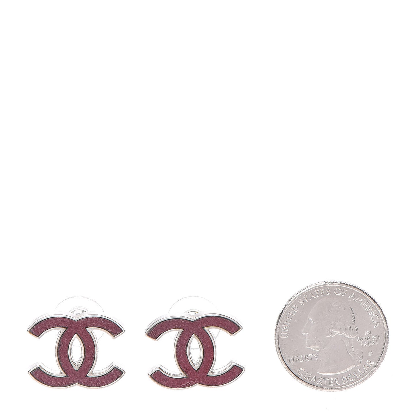 Lambskin CC Earrings Purple Silver