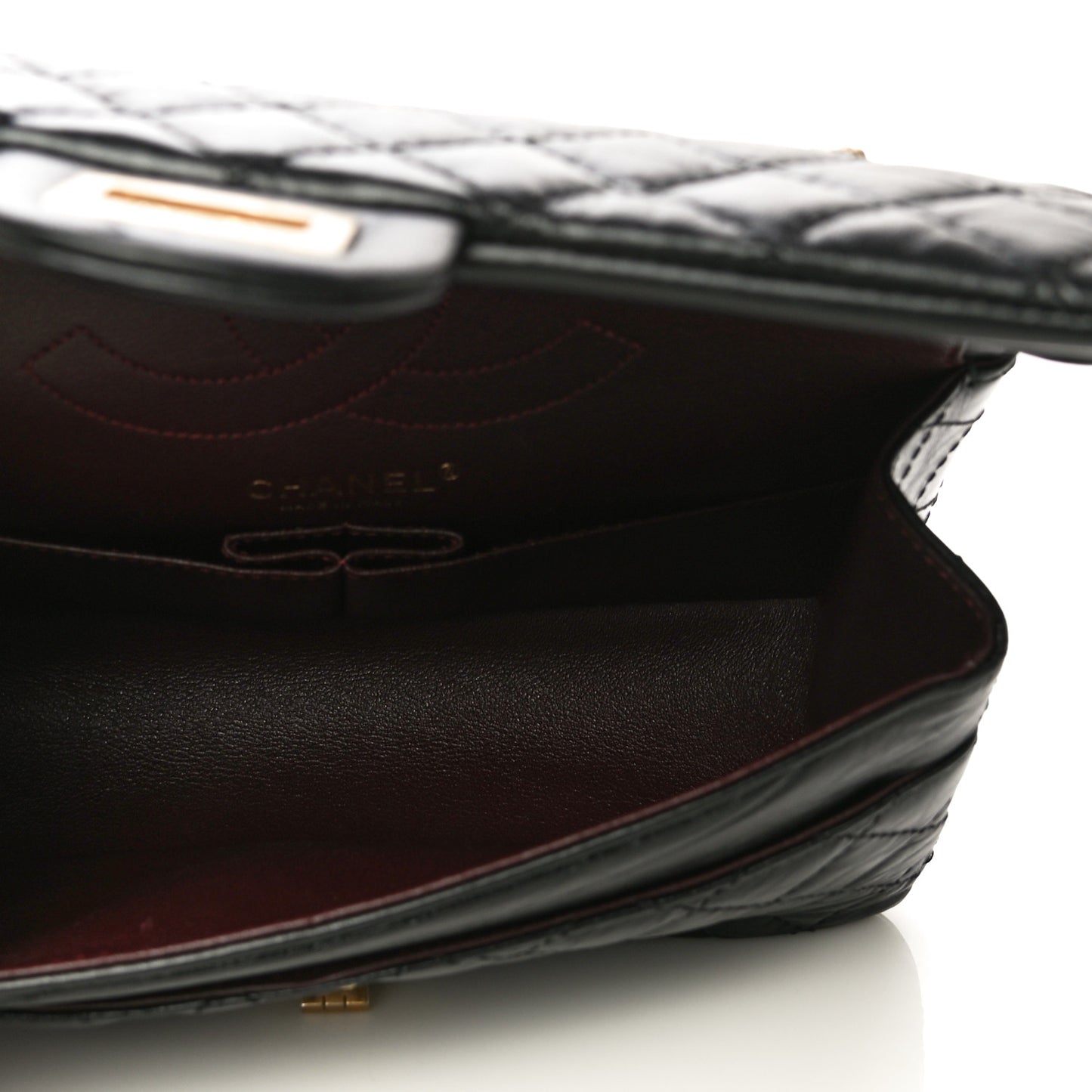 Aged Calfskin Quilted 2.55 Reissue 225 Flap Black