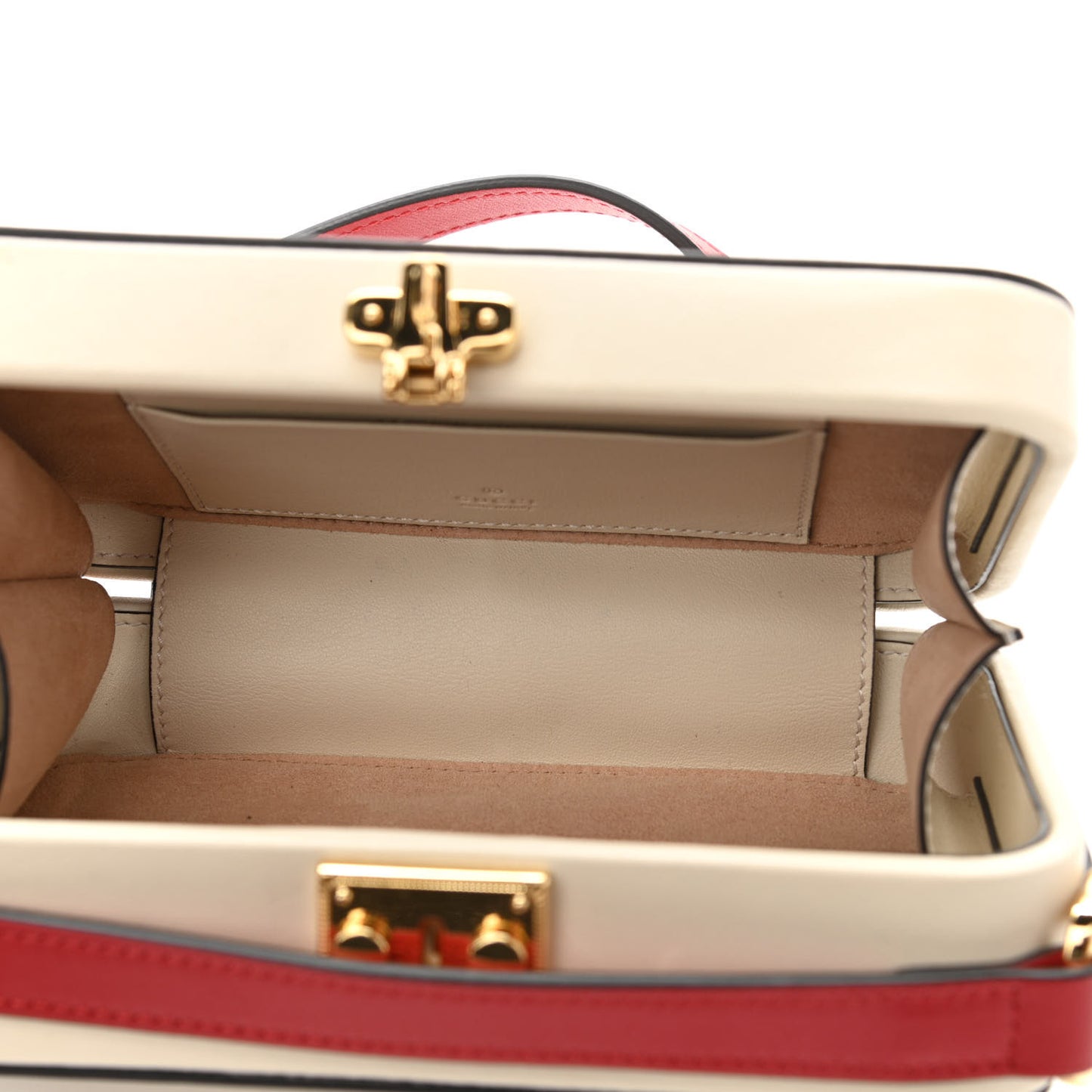 Vitello Eclipse Mini Interlocking G Shoulder Bag Mystic White Hibiscus Red