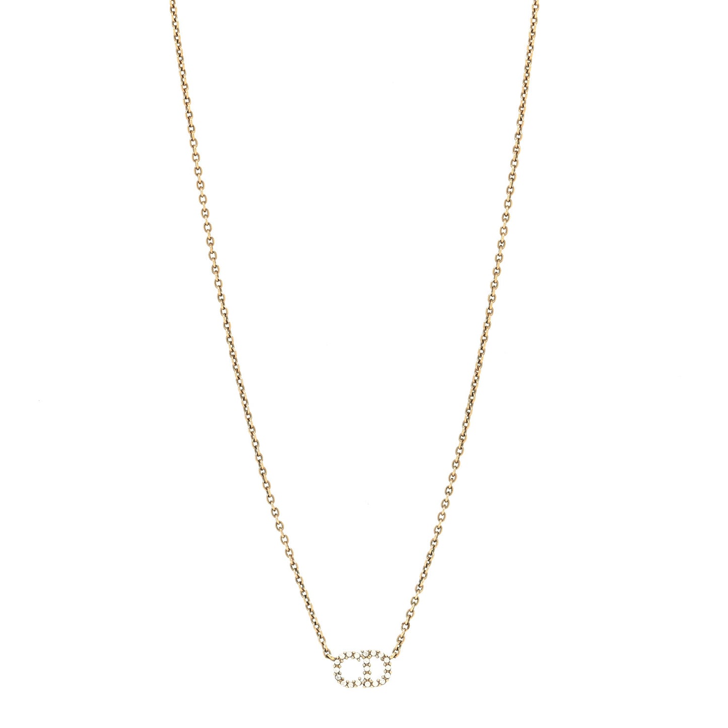 Metal Crystal Clair D Lune Necklace Gold