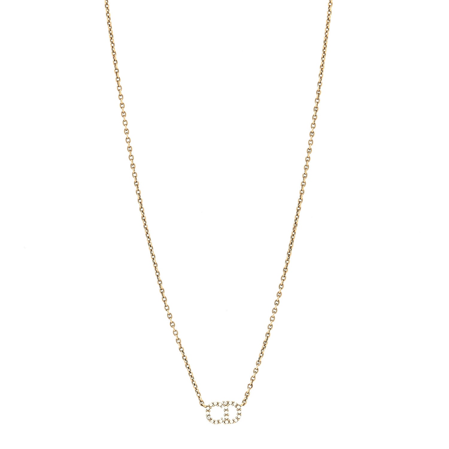 Christian Dior Metal Crystal Clair D Lune Necklace Gold 1 of 5