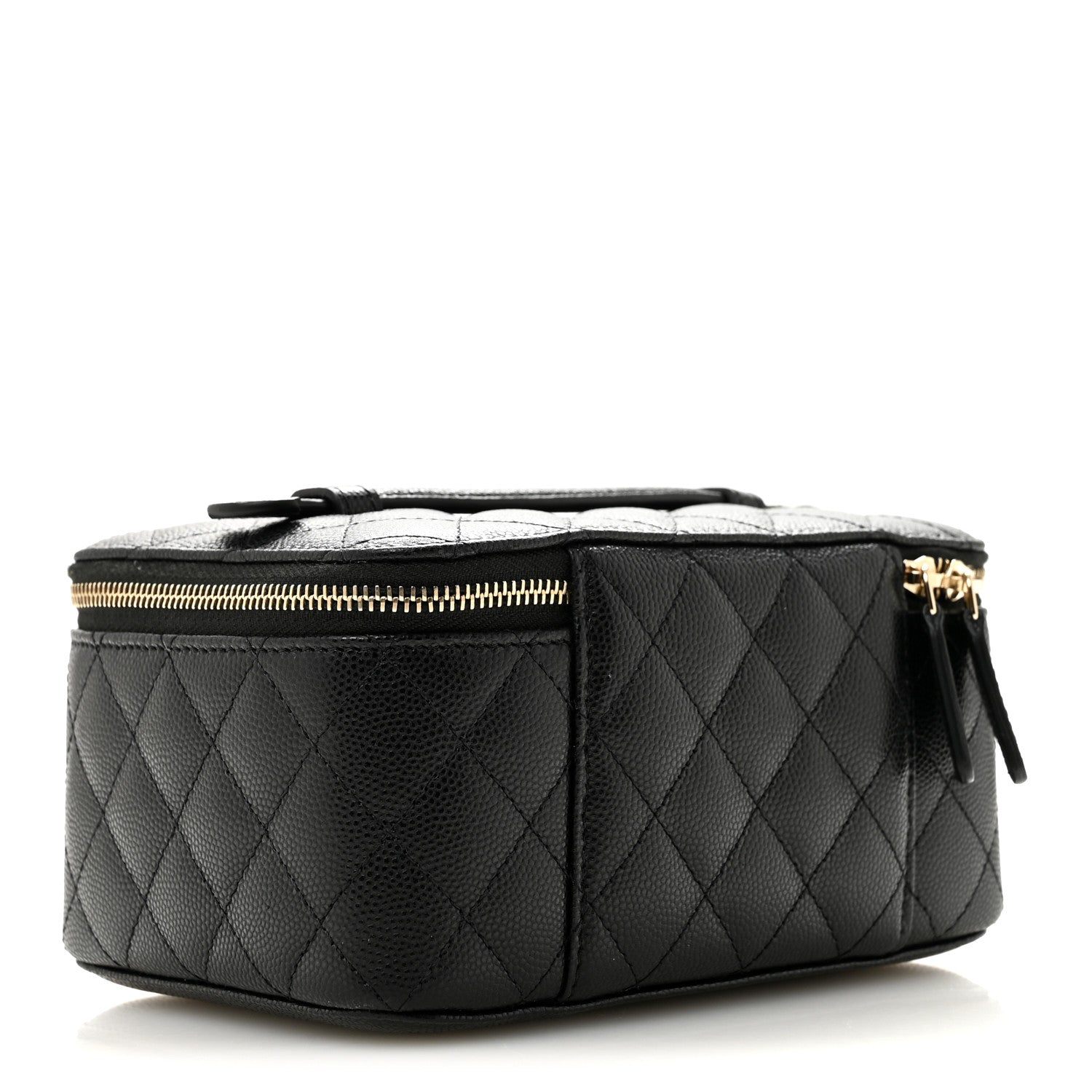 Chanel Caviar Quilted Top Handle Jewelry Case Black 3 of 9