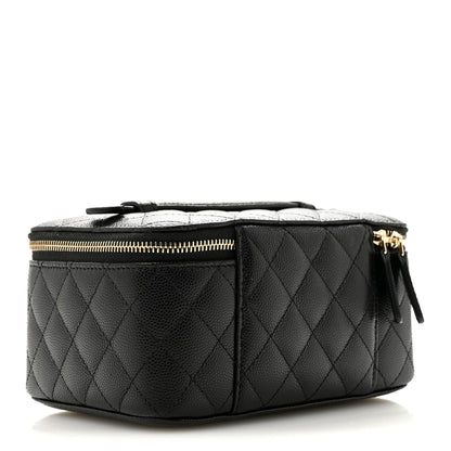 Chanel Caviar Quilted Top Handle Jewelry Case Black 3 of 9