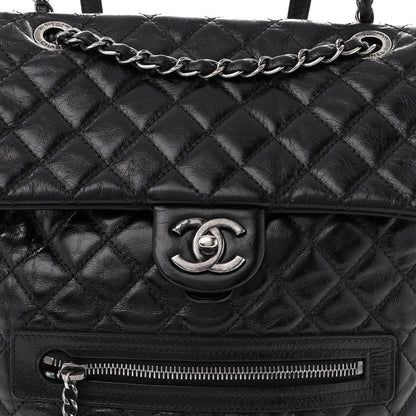 Chanel Glazed Calfskin Quilted Large Salzburg Backpack Black 9 of 12