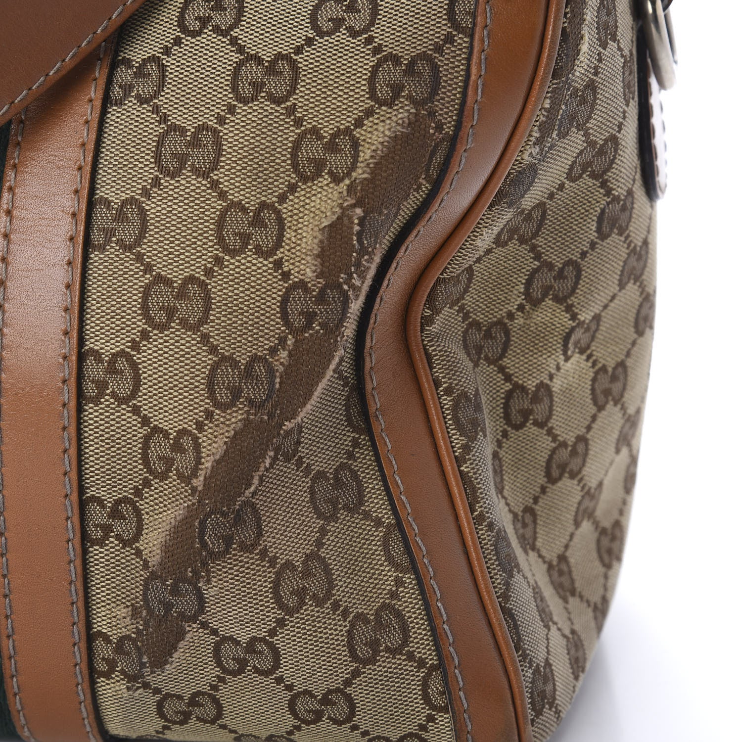Gucci Monogram Vintage Web Medium Boston Tobacco 14 of 20