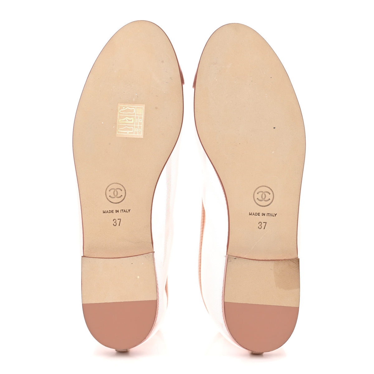 Mesh Grosgrain CC Cap Toe Ballerina Flats 37 Light Pink Dark Pink