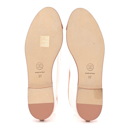 Chanel Mesh Grosgrain CC Cap Toe Ballerina Flats 37 Light Pink Dark Pink 6 of 12