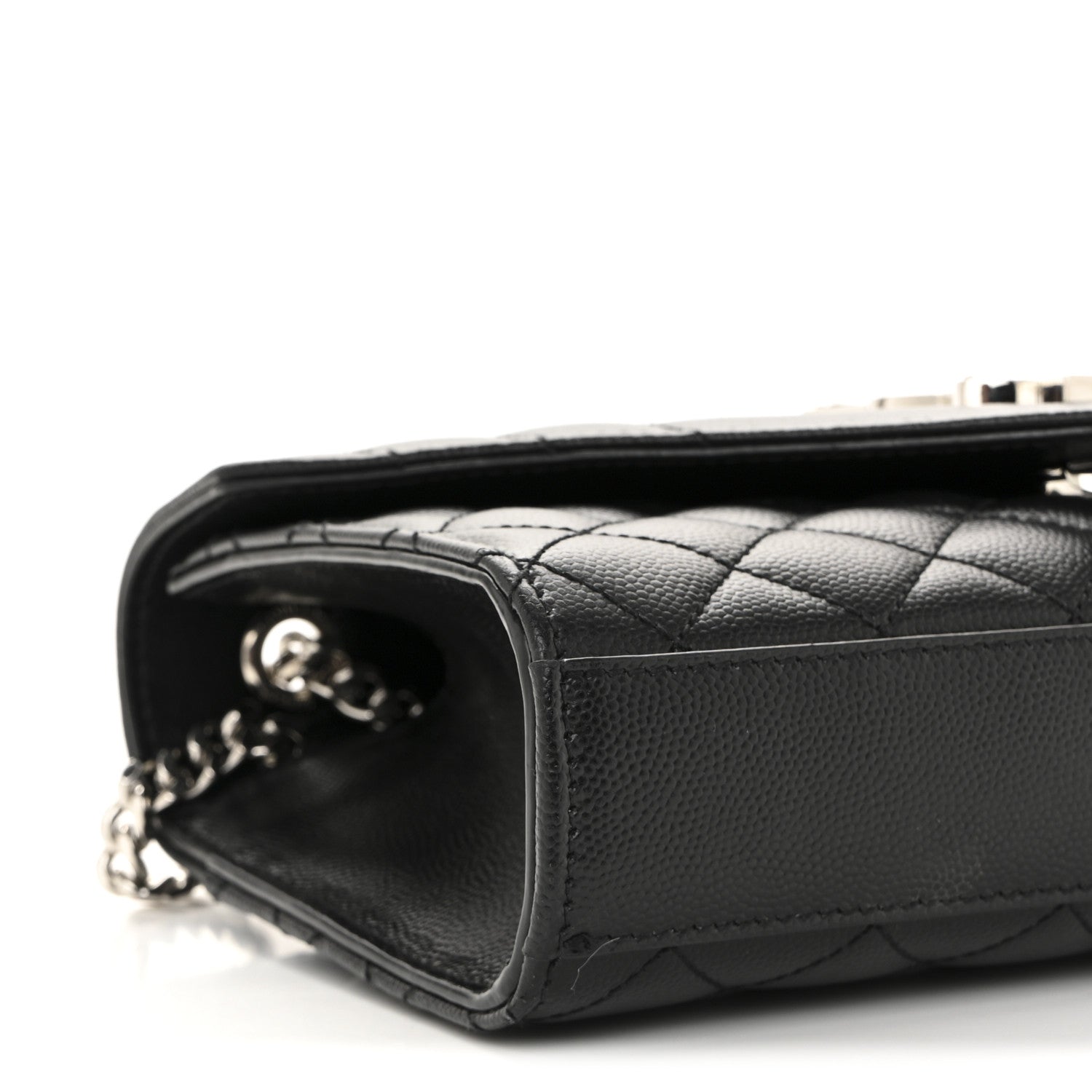 Saint Laurent Grain De Poudre Textured Mixed Matelasse Triquilt Small Monogram Satchel Black 9 of 13